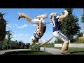 Cosmo parkour  byu mascot flips and tricks