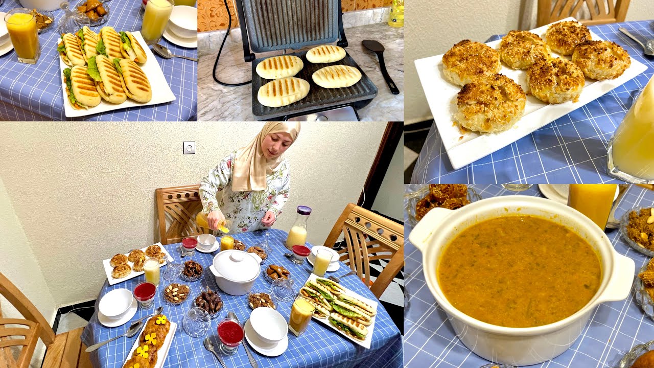 مائدة افطار اول يوم رمضان🌙سهلتها عليك المالح والحلو وصفات كيحمقو ساهلين واقتصاديين فالمتناول☺️