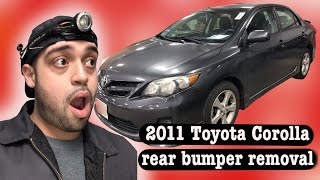 2011 Toyota Corolla S rear bumper removal