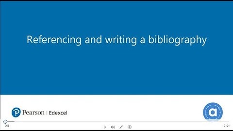 Pearson and AccessEd: Referencing and writing a bibliography