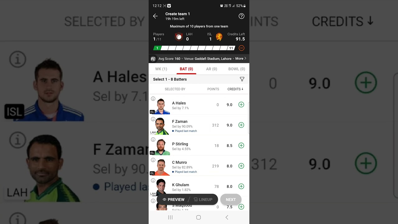 LAH vs ISL dream11 team prediction | lah vs isl dream11 strong team prediction |