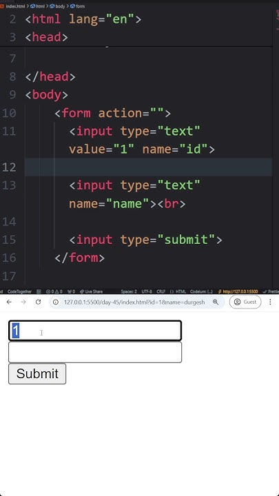 Day 45 of 45 Days HTML Challenge | input type hidden in html # ...