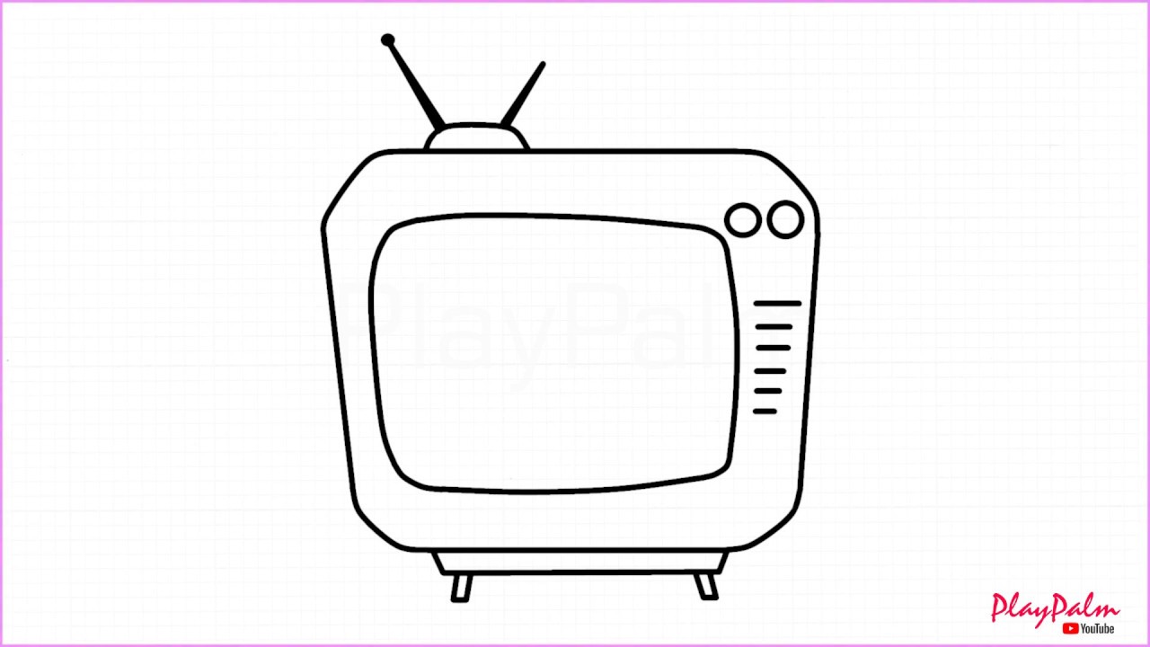 How to draw a TV | Old Television drawing - YouTube