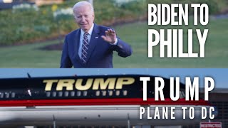 Biden heads to Philly and Trump's plane makes a surprise landing at Washington DCA, but is he in it?
