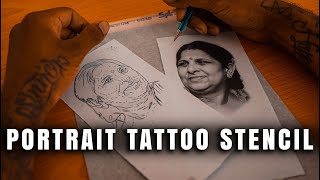 HOW TO MAKE PORTRAIT TATTOO STENCIL BY HAND
