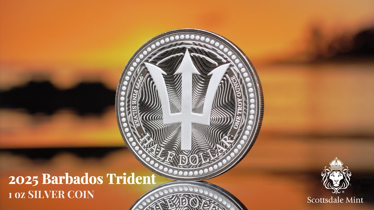 2025 Barbados Trident 1 oz Silver Proof Like Coin Alpha Strike