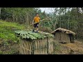 Bamboo house in the forest new life in the forest orphan boy khai builds toilet out of bamboo