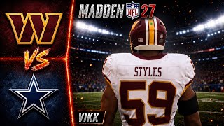 Commanders vs Cowboys Simulation | Madden 27 Rosters + ALL 7 ROUNDS & UDFAs!