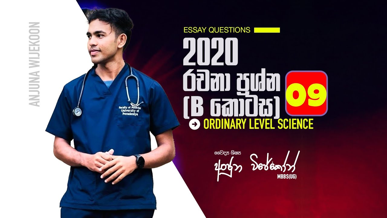 2020 රචනා (Bකොටස) ප්‍රශ්ණ අංක 09