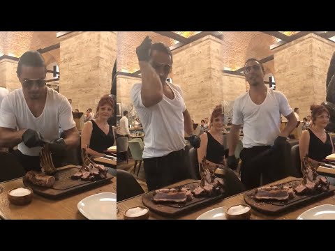 Nusret'e gittik - Saltbae Nusret'in Kuzu Kafes şovu