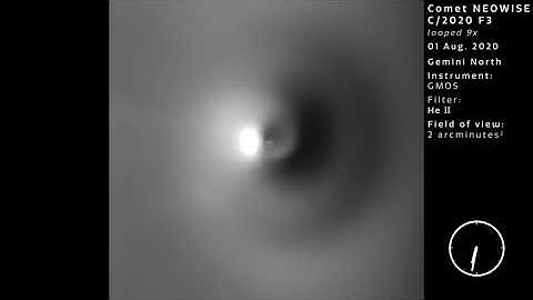 Comet NEOWISE Rotation Timelapse Sequence (annotated version)