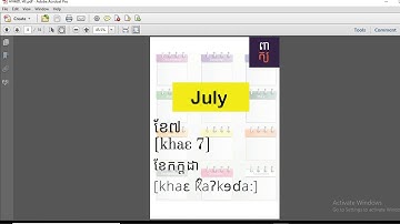 Learning Khmer; Months of the year 1