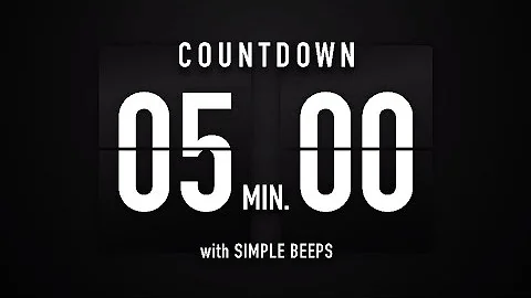 5 Minute Countdown Timer 🕙 Flip Clock with Simple Beeps 🔊🖤