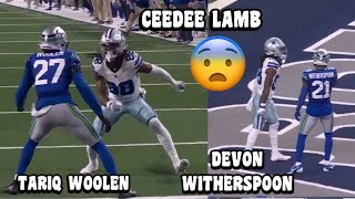 Ceedee Lamb Vs Devon Witherspoon & Tariq Woolen 🔥👀 Seahawks Vs Cowboys 2023 highlights (WR Vs CB)
