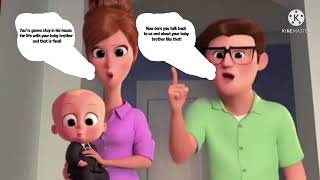 Boss baby deleted scene comic : Tim yells at his￼￼ parents and the boss baby￼ scene