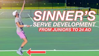 Jannik Sinner Serve Development | Juniors to Australian Open 2024