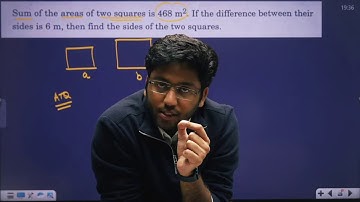Sum of the areas of two squares is 468m2. If the difference of their perimeters is 24m, formulate ..