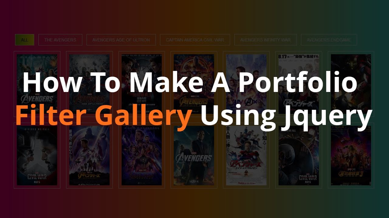 How To Make A Portfolio Filter Gallery Using Jquery YouTube