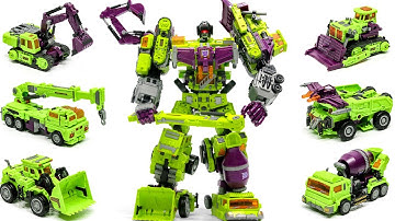 Transformers Constructicon Green NBK TF Engineering KO Devastator 6 Vehicle Car Combine Robots Toys