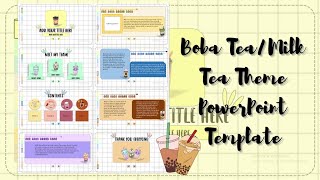 Boba Tea / Milk Tea Theme PowerPoint Template Free🍑 || ppt#37 screenshot 3