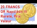 20 francs napoleon 3 louis dor  raret prix valeur