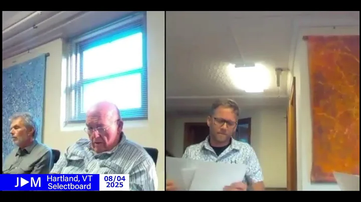Hartland Selectboard 8/4/2025