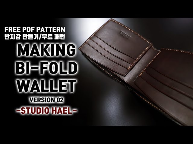 가죽공예/무료패턴/반지갑 만들기(버전 02)/Making A Bi-Fold Wallet(Version 02)/Leather Craft  - Youtube