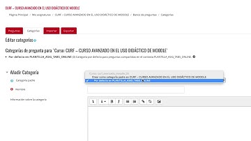 CURSO AVANZADO MOODLE 3.5 - Categorías