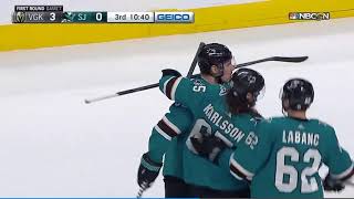 Logan Couture opens the scoring on the Sharks 5 minute power play