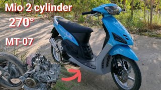 I converted a 1 cylinder scooter to a 220cc 2 cylinder.