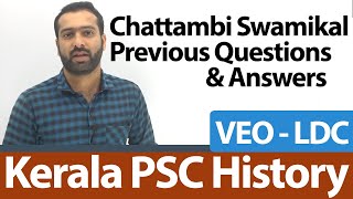 Kerala Psc History Chattambi Swamikal || Psc History In Malayalam || Ldc & Psc  in Kerala