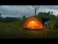 Solo Camping in Heavy Rain | Relaxing Savanna Thunderstorm | ASMR