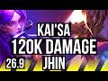 KAI'SA &amp; Thresh vs JHIN &amp; Bard (ADC) | 120K damage, 5k gold comeback | NA Master | 26.9
