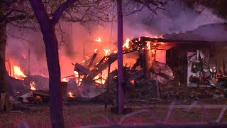RAW VIDEO: Newalla home engulfed in flames after 'significant explosion'