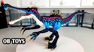 Custom Jurassic World Dinosaur Hybrid Build – Indoraptor & Sarcosuchus Glow in the Dark OB Toys screenshot 5