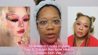 Douyin Rainbow Hearts | Brown Skin Vers - Day 2 of 30 in June✨💕 #douyin #tutorial