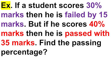 a student scores 30% marks he  failed by 15 marks. if he scores 40% marks then passed with 35 marks.