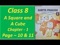 Class 8 Ganita Prakash Page Number 10 and 11 , A Square &amp; A Cube Chapter 1