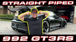 CRAZY LOUD GT3RS * Straight piped Porsche 992 GT3RS Review and 1/4 Mile Testing