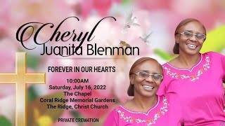 A Service of Thanksgiving for the life of Cheryl Blenman.