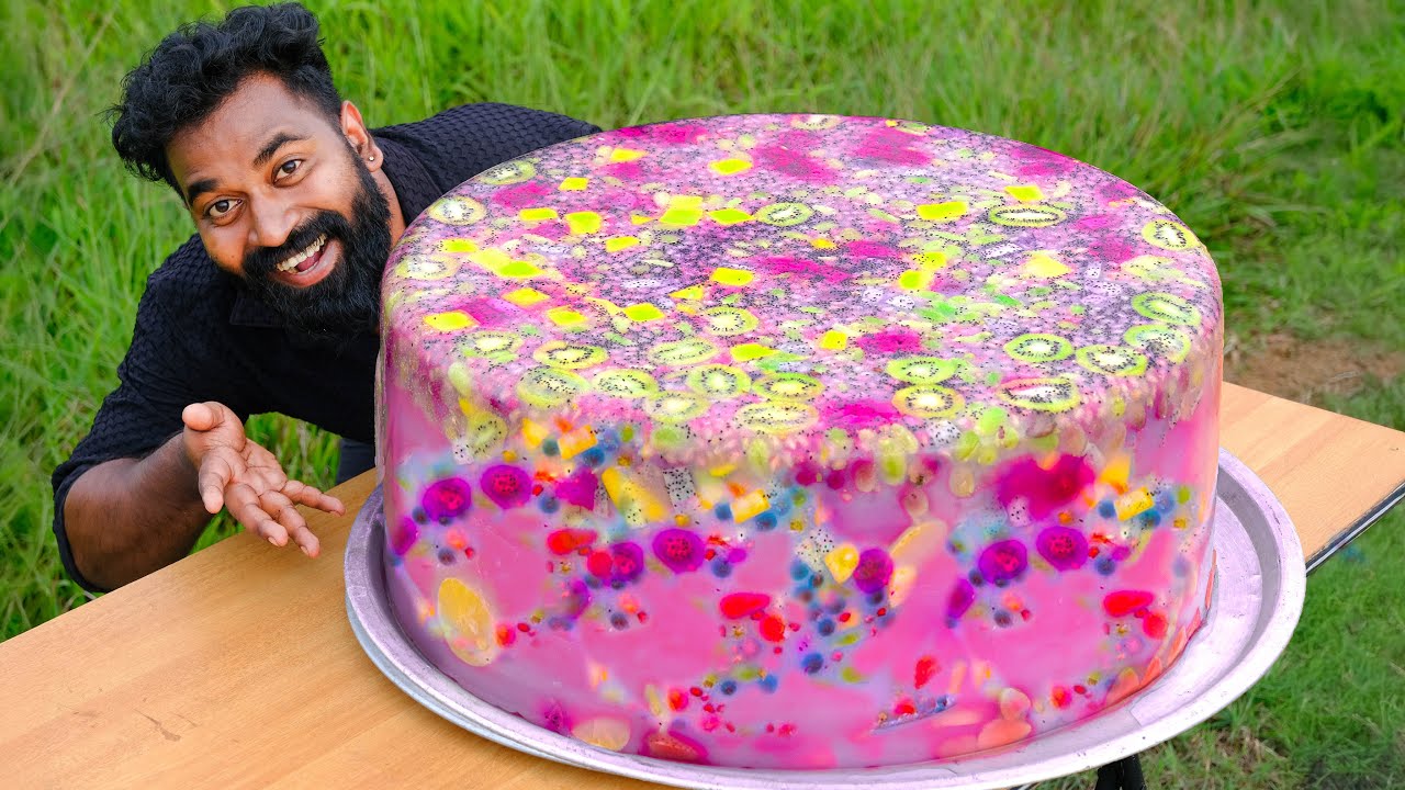 Giant Fruit Jelly Cake | Yummy Fruit Recipe | ജെല്ലി കേക്ക് ഉണ്ടാക്കിയാലോ | M4 Tech |