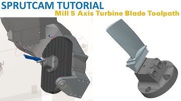 SprutCAM Tutorial #160 | Mill 5 Axis Turbine blade Toolpath Machining