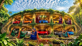 5 Sisters Found an Abandoned Jungle Building and Uncovered a Secret Vehicle Workshop! 🔥😱