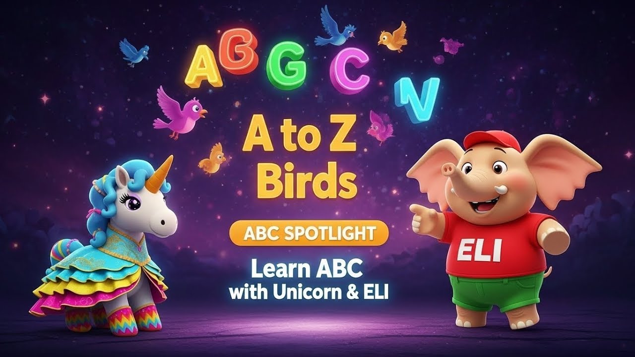 A to Z Birds Alphabet | Learn ABC with Unicorn & ELI | Kids Learning Video