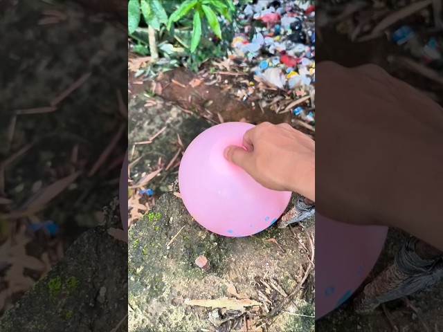 🔥🎈Will the balloon explode if it falls from a height!!?? #shorts #watermelon #asmr #satisfying