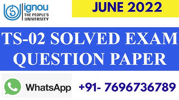 Ts 02 PREVIOUS YEAR (JUNE 2022) SOLVED EXAM PAPER II FULLY SOLVED