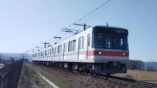 長野電鉄3000系M3編成 (元東京メトロ03系) 柳原～村山間 通過 (村山橋付近)