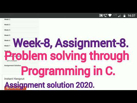 Problem solving through programming in C // NPTEL // weak-8, Assignment-8 answer //