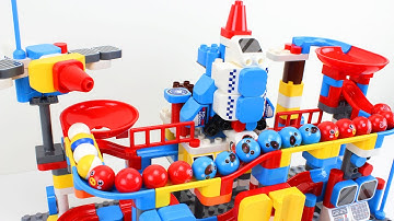 Marble Run Race ASMR ☆ Satisfying DIY Lego Duplo Rocket Space Galaxy Building Block Track #73