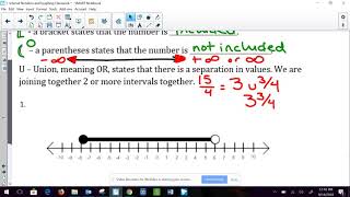 Unit 2 - 1:  Graphing Inequalities & Interval Notation